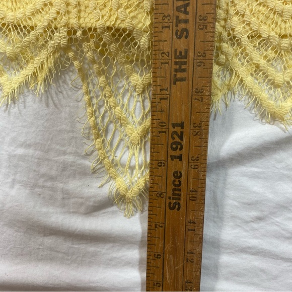 Est 1946 Yellow Dress women’s 8 lace overlay sleeveless high neck Sheath zipper - Picture 5 of 7